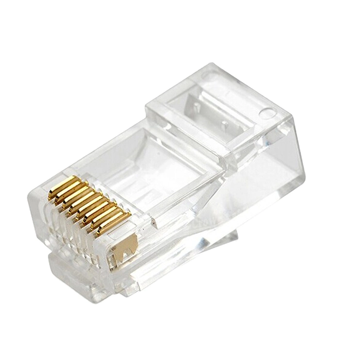 CAT6 RJ45 Connector Plug AMP Connector 8pin RJ45 Gold Plug