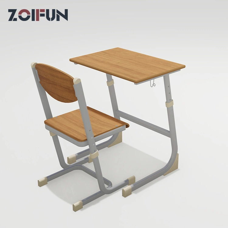 Étude de la classe de métal Middle School Student Simple Double chaise de bureau ; Double étudiant Table et chaise