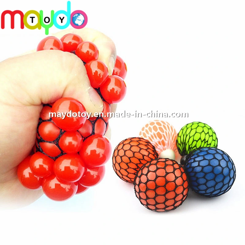 A novidade de uvas de malha Squishy squeeze ball brinquedos com tampa