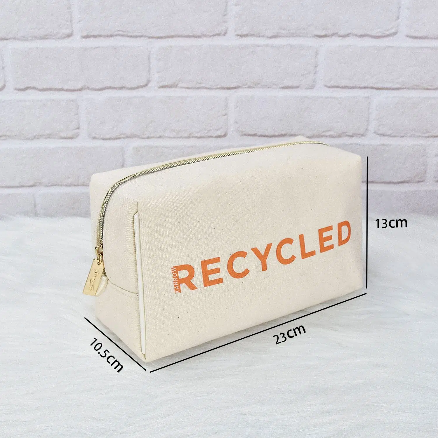 Recycling Umweltfreundliche Masse Bio-Baumwolle Leinwand Metall Reißverschluss Kosmetik Taschen