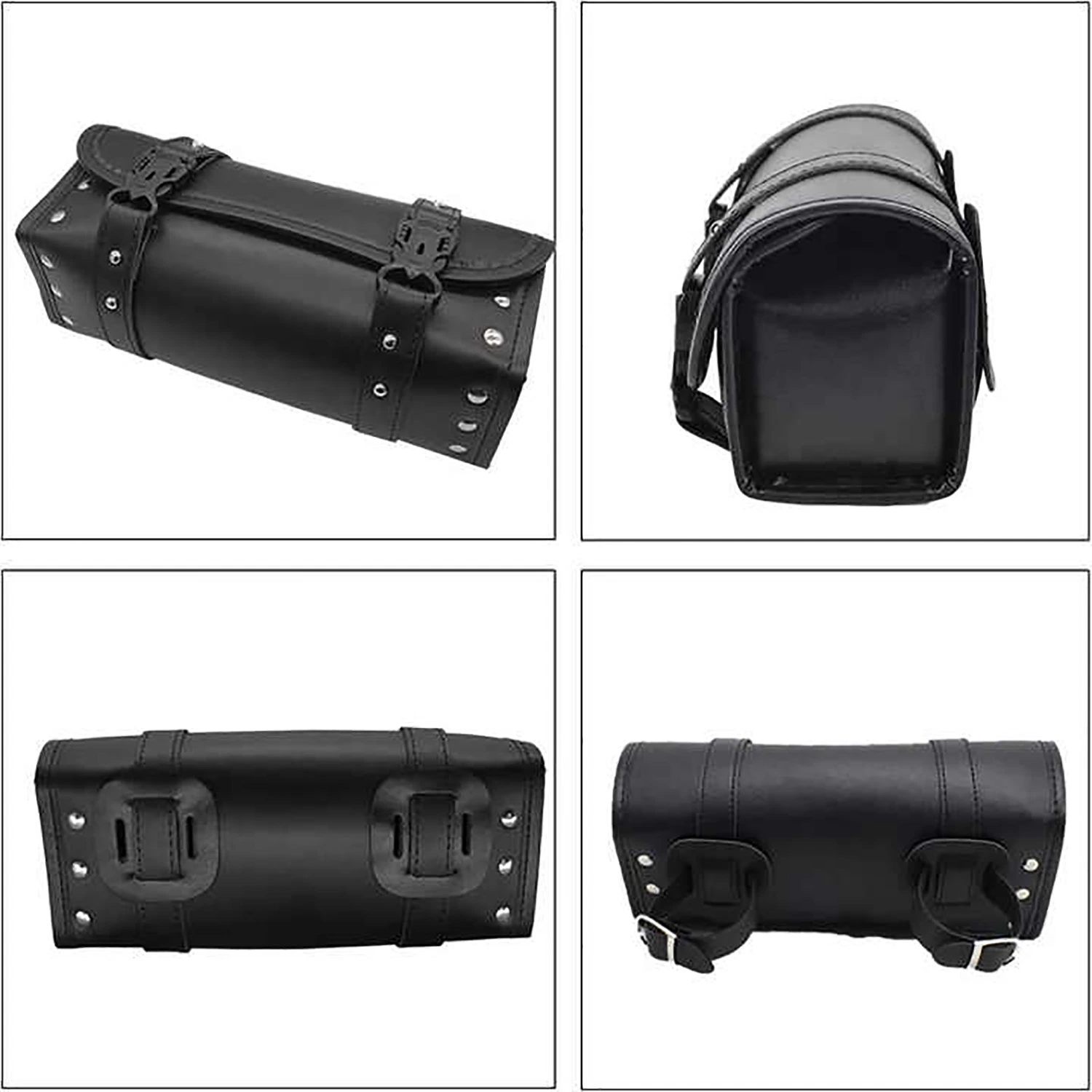 Motorcycle Handlebar Bag PU Leather Side Saddle Tool Quick Release Buckle Ci23866