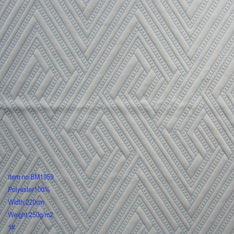 220cm 250GSM Poliéster 100% Tejido de Jacquard de Punto para Funda de Colchón con Colores