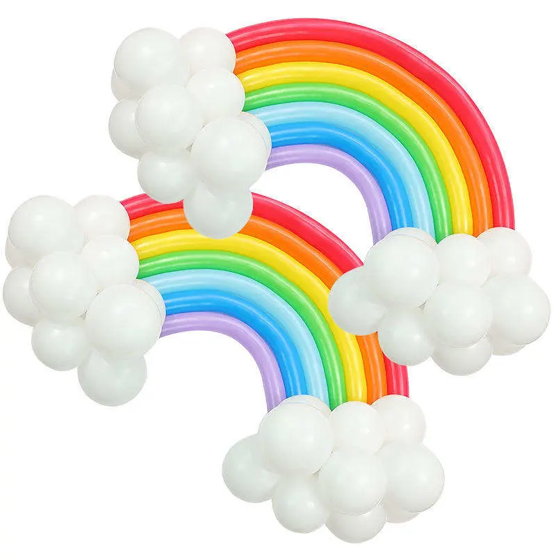 64PCS DIY Urlaub Hintergrund Dekorative Latex Ballons Weihnachten Geburtstagsfeier Dekoration Regenbogen Ballon Set