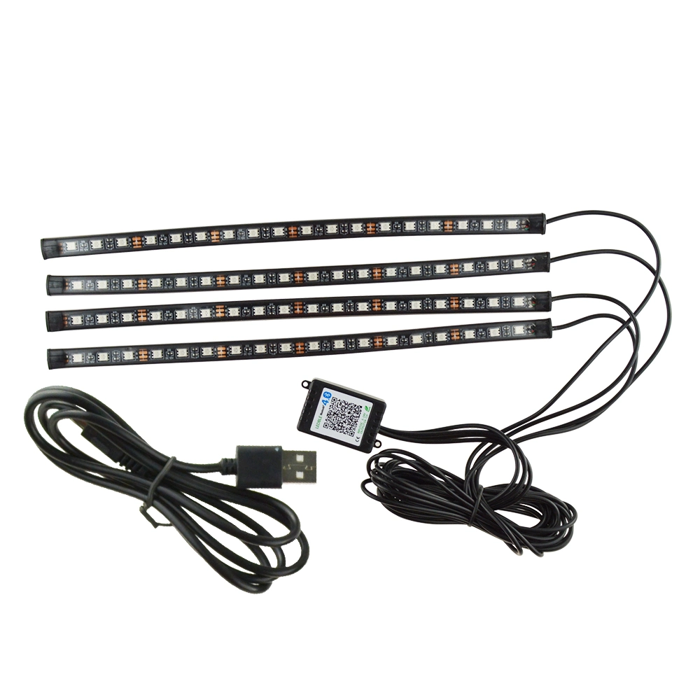 USB 18LED Hot Sale Mobile Phone APP Car RGB LED Flexible Strip Light Car Decorative Atmosphere Lamp Kit Car Auto Interior Light