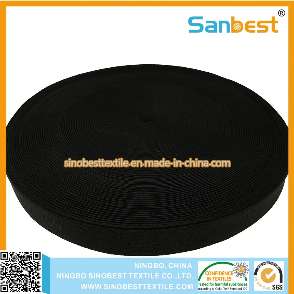 100% High quality/High cost performance Black Elastic Webbing for Garments