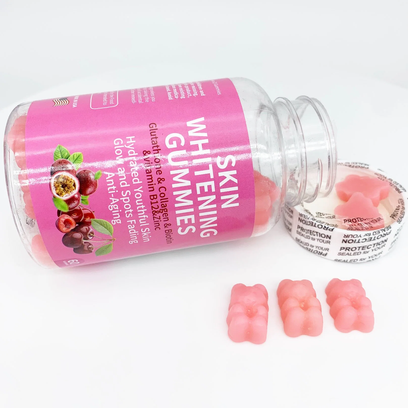 OEM Private Label Nahrungsergänzungsmittel Vegan Collagen Vitamin C E Hautaufhellung Alle Gummis