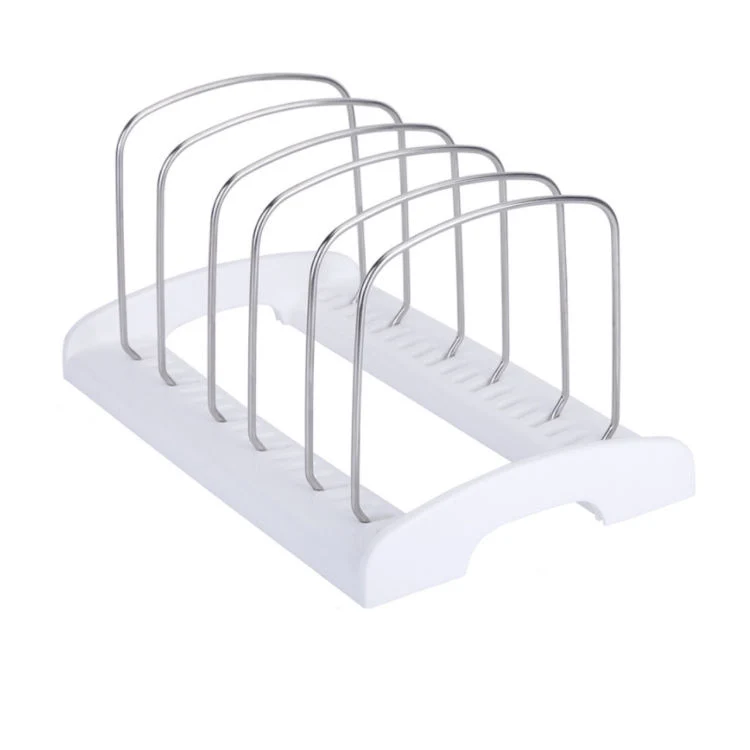 White Metal Pot Lid Storage Holders Pot Rack for Hanging Pots and Pans