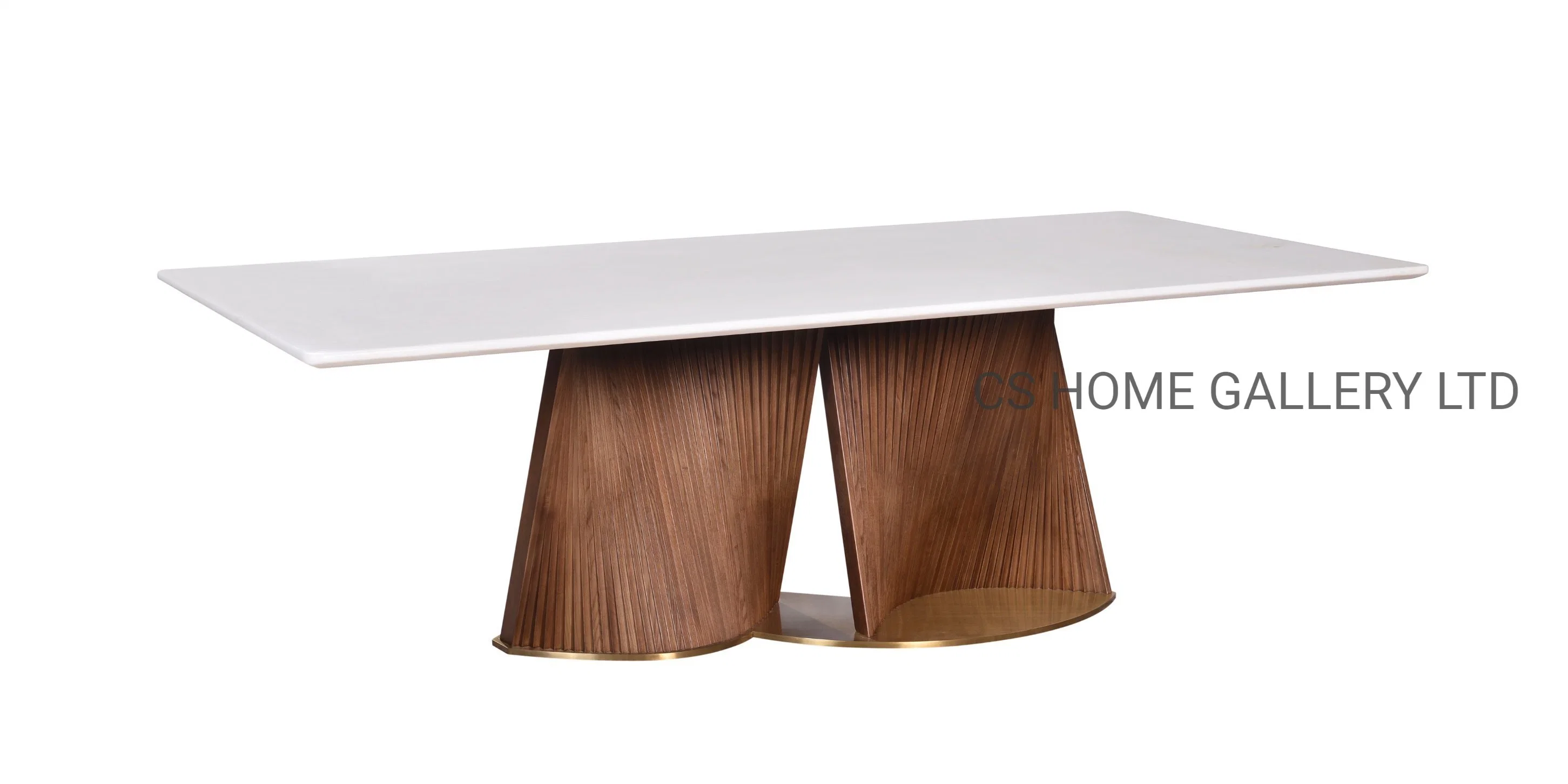 fait sur mesure Accueil moderne en bois marbre naturel en table à manger de meubles en acier inoxydable