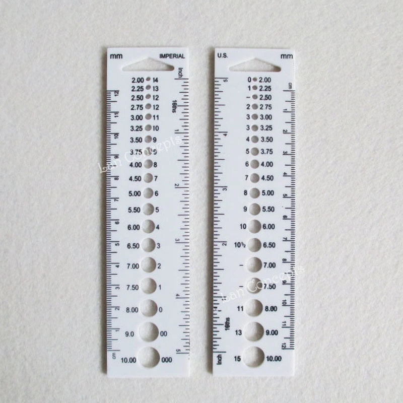 Plastic Knitting Needle Gauge Inch Cm mm Ruler Tool All in One Knitting Accessories