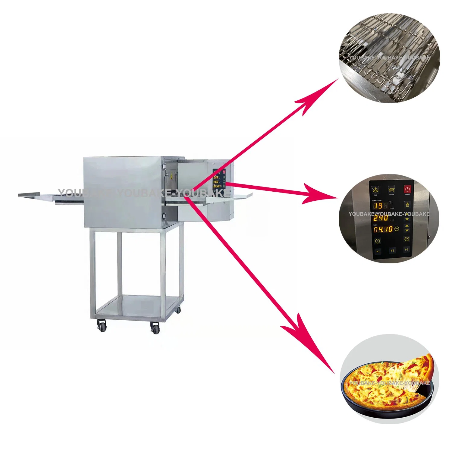 Counter Top Commercial Pizza Snack Oven Electric with Two Independent Chambers Pizza Oven Electric