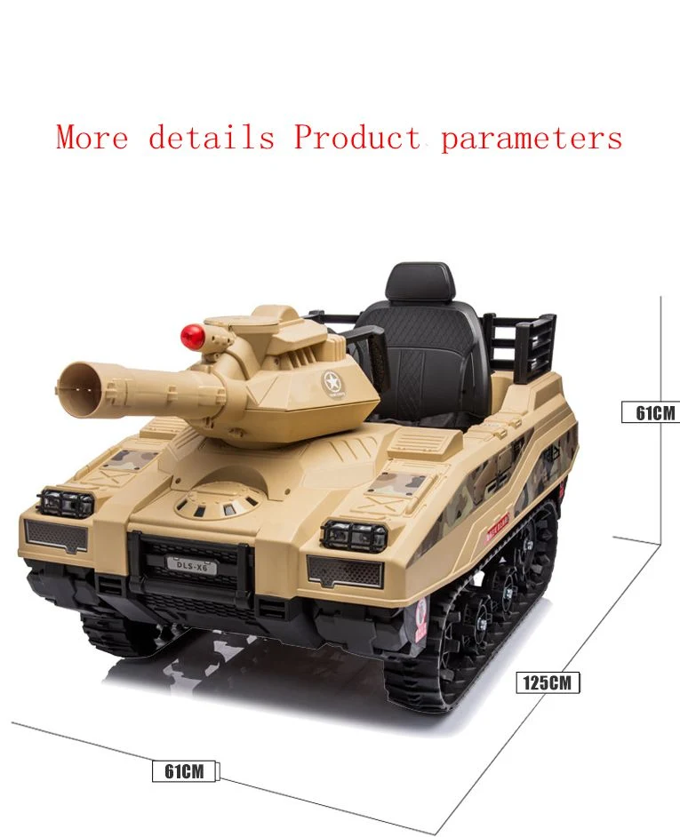 The New Tank Children's Electric Car Can Sit on The Human Toy Car Track Reversing off-Road Baby Armored Car