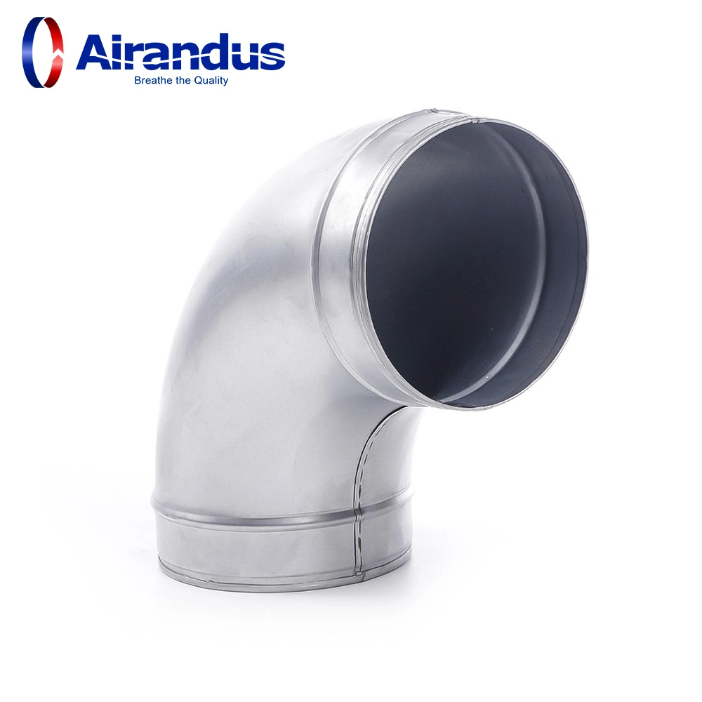 Factory HVAC Ventilation Air Duct Pressed Bend Duct Fitting Spiral Duct 90 Degree Bend