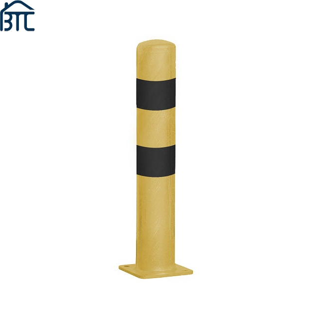 Yellow Powder Coat Steel Pipe Safety Bollard.