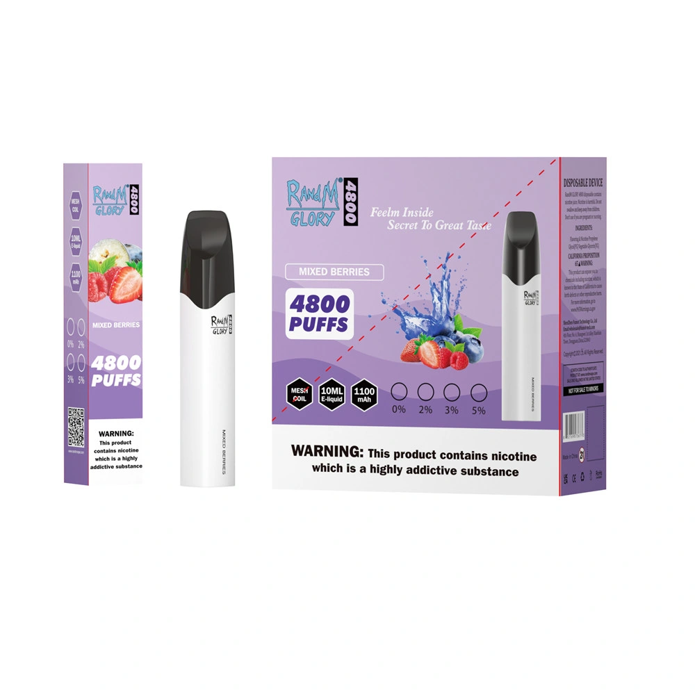 Randm Glory 4800 Puffs Vape Wholesale Price 2% Nicotine Free 5% Electronic E-Cigarette Pod Pen with Tpd 10000/8000 Puffs Disposable Vape