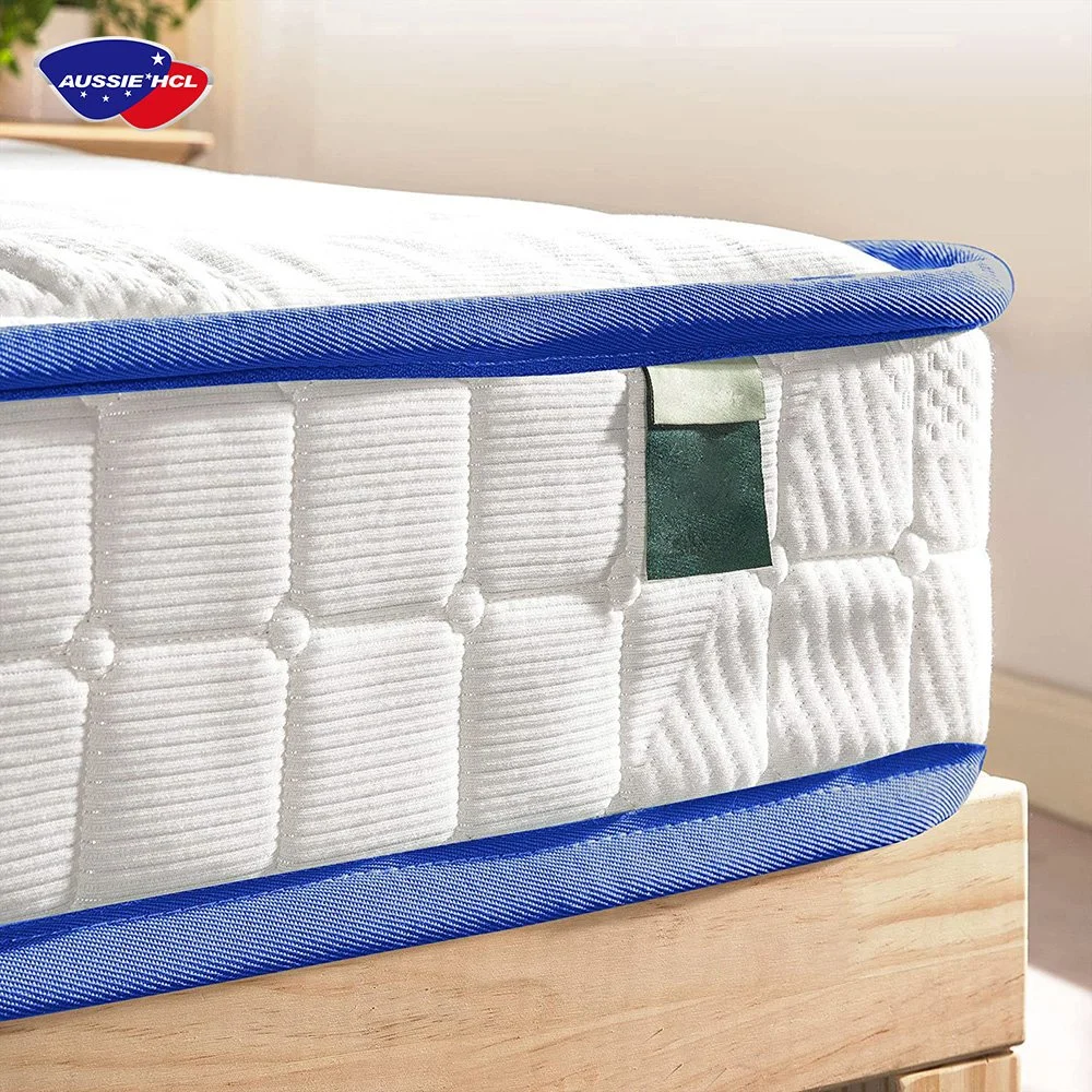 Esponja de látex natural híbrida King Hotel espuma plegable con memoria Cama bobina Bonnell colchón de resorte Topper Pad