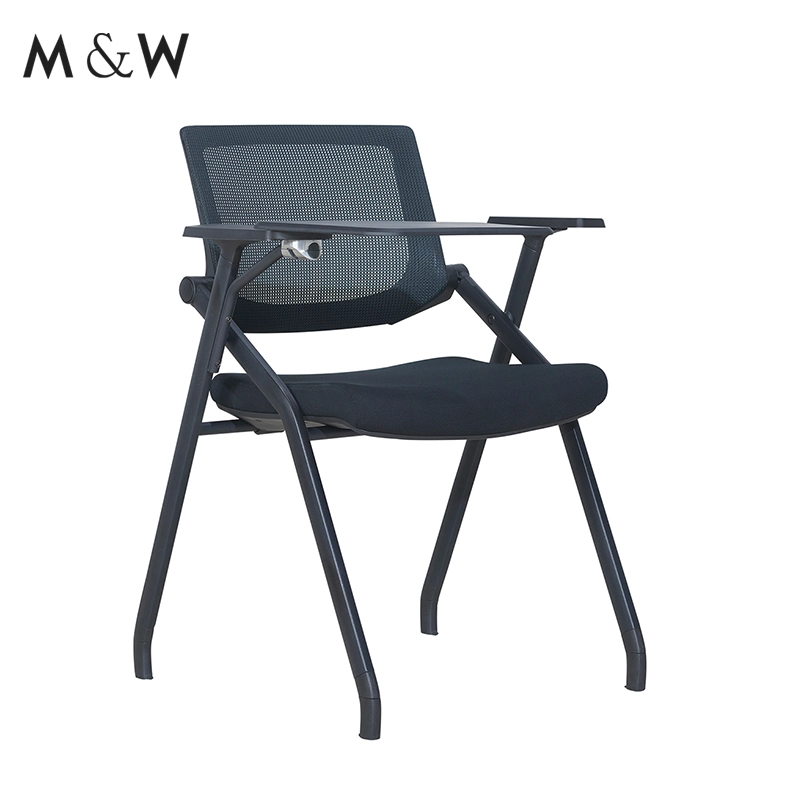 M&amp;W Stacking silla de la oficina del estudiante Mesh Fabric Conferencia de Entrenamiento Silla con almohadilla para escribir