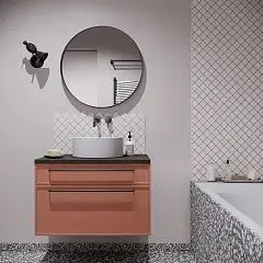 Un estilo moderno de la vanidad de baño Lavabo armario armario de espejo tocador maquillaje Top