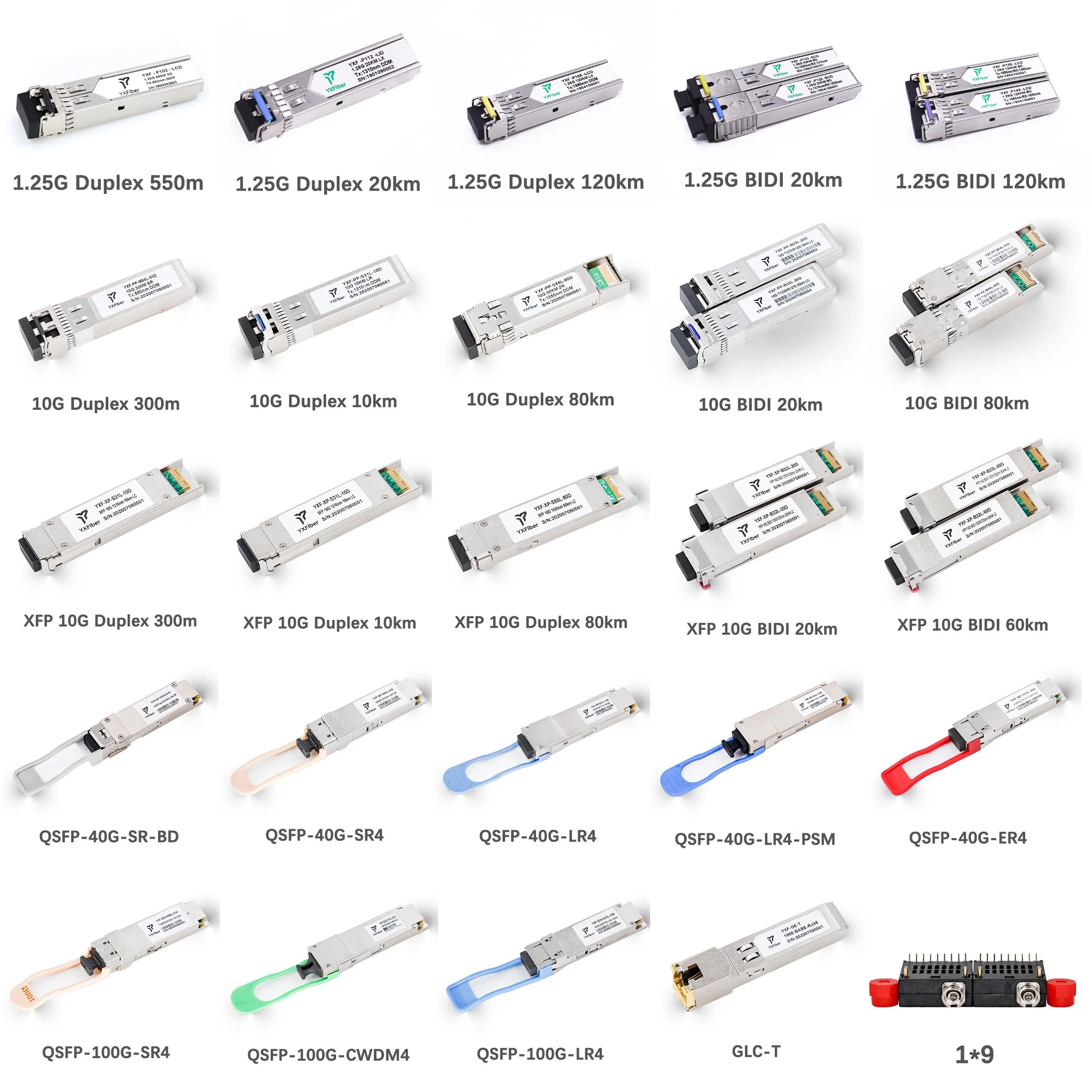 Módulo de fibra monomodo dúplex con Ddm 10G SFP+ Er 1550nm a 40km Gigabit LC