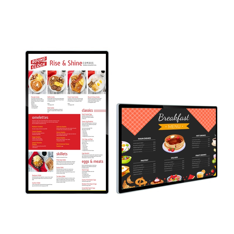 Big Screen 21.5/32/43 Inch Wall Mounted Capacitive Touch Screen Supermarket Catering Digital Signage Displays with USB