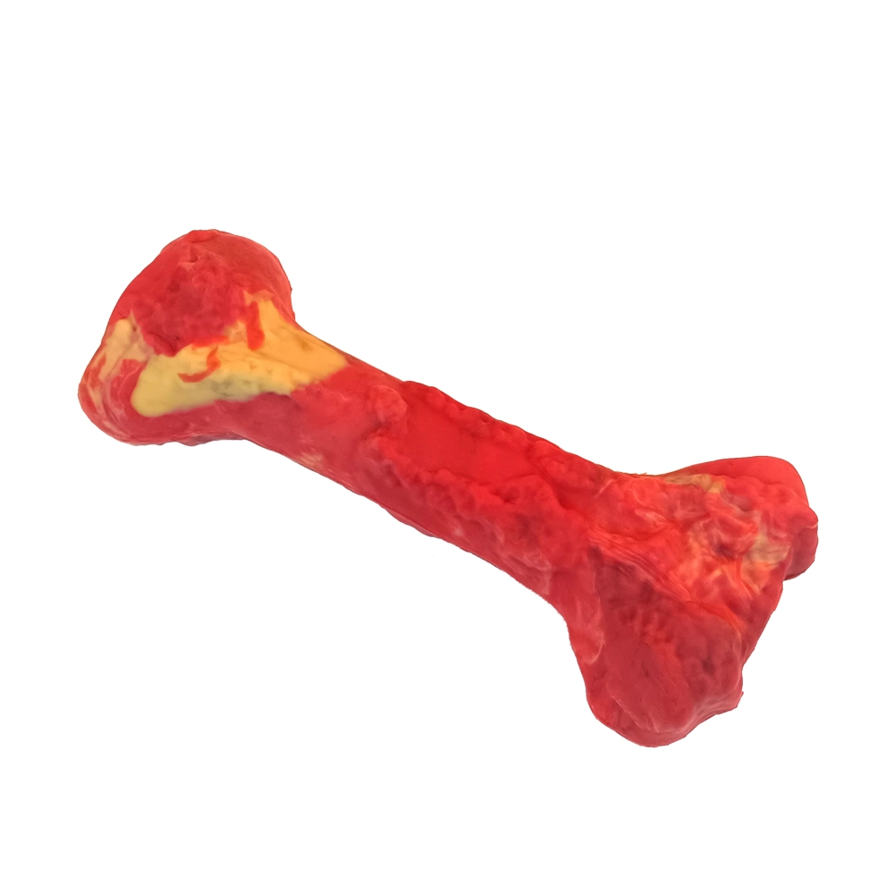 Real Bone Color Hot Sale Dog Chew Toy Teeth Protecting Durable Natural Rubber Dog Bone Food Wholesale/Supplier Red Color Dog Chew Pet Toy