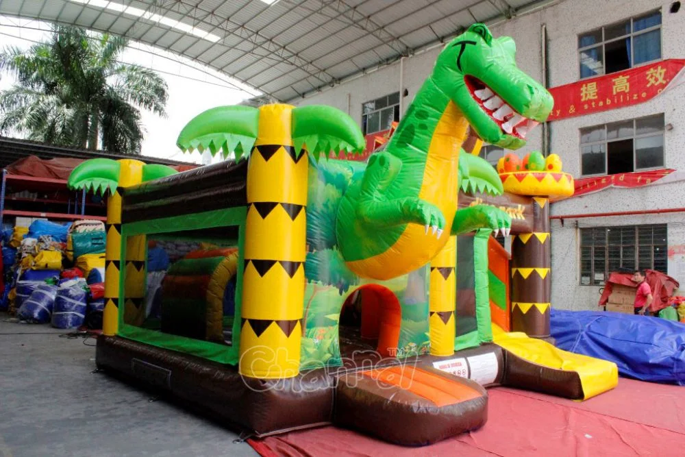 Dinosaur Bounce House Inflatable Slide Volcano Dino Inflatable Water Slide for Sale Chsl888