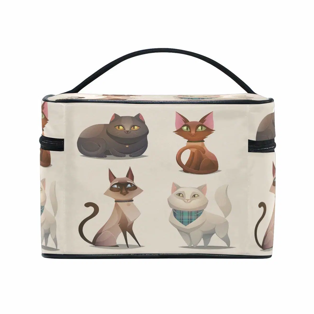 Travel Makeup Bags Four Cartoon Cat Cosmetic Bags Organizer Train Case Toiletry Make up Pouch Multicolor