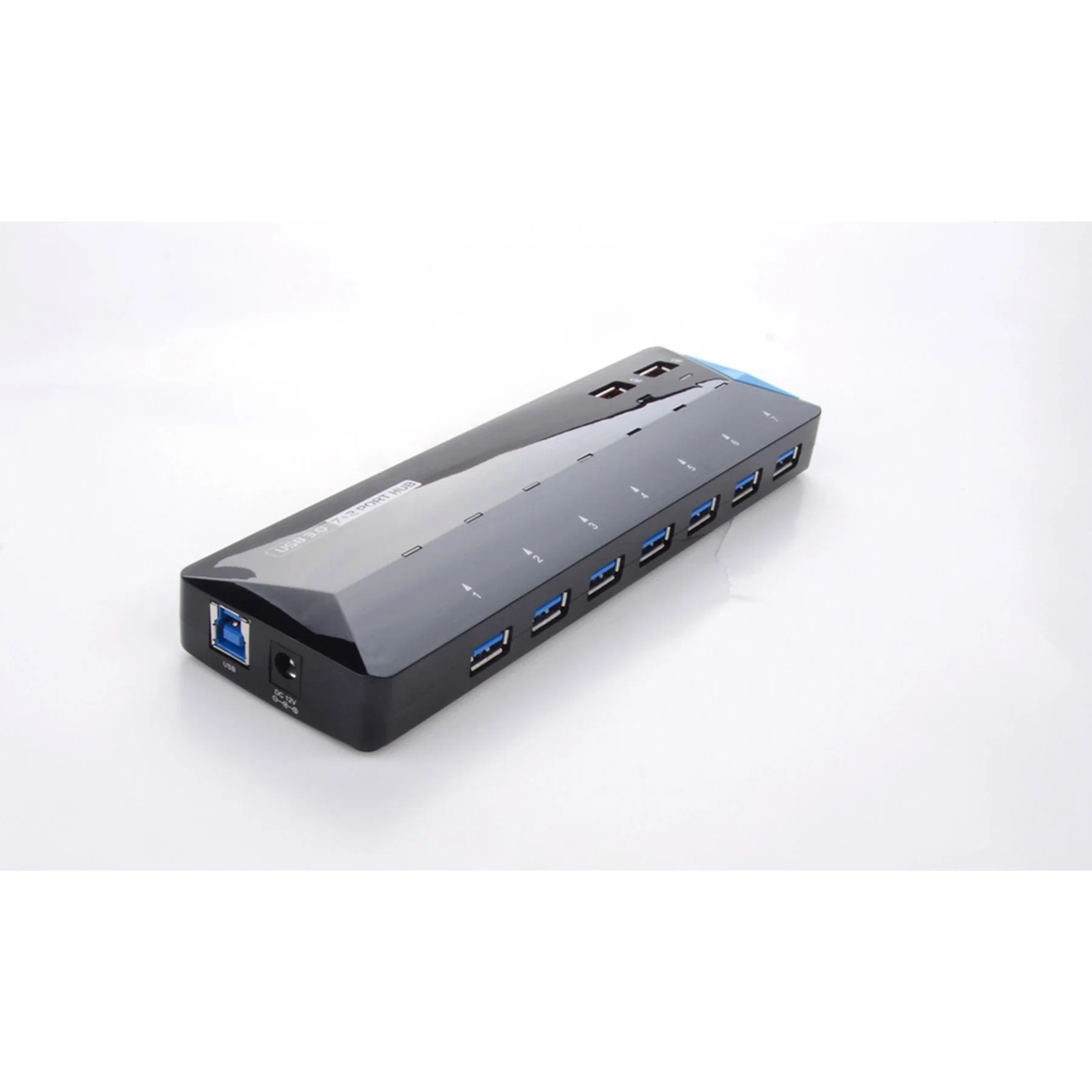 Hub SuperSpeed 7 Port USB3,0 con 2 puertos de carga rápida Concentrador USB 3,0 Slim