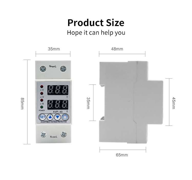 Duplo Pólo 1-63uma reconexão automática mais protector Protectoradjustable sob tensão de corrente