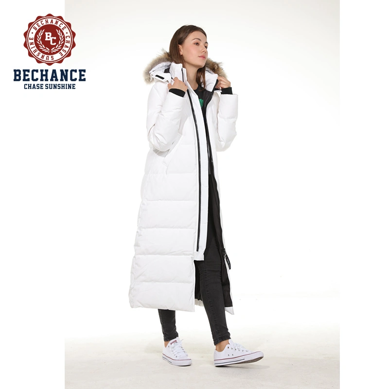 Women Canada Style Ex-Long Winter Jacket with Detachable Fur