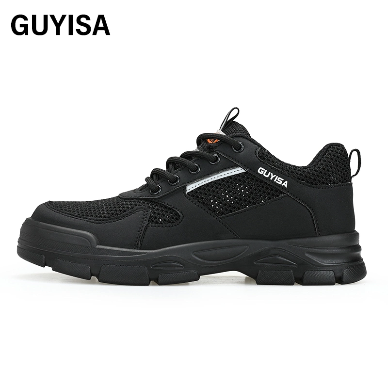 Guyisa Moda Zapatos de seguridad de los hombres transpirable de puntera de seguridad impermeable zapatos de trabajo