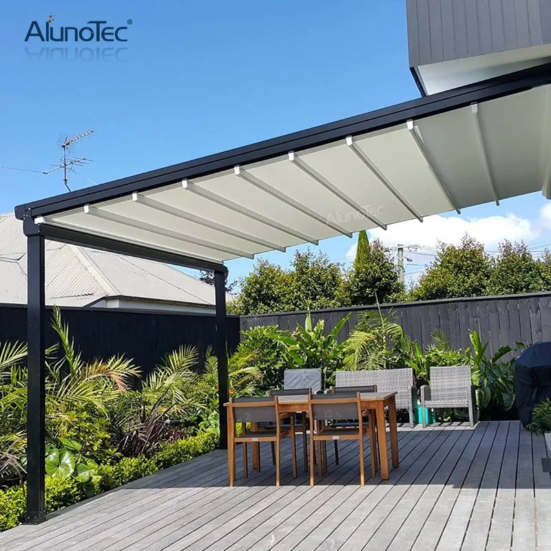 La sombra de Toldo Pérgola toldos motorizados escamoteable con cremallera pantalla