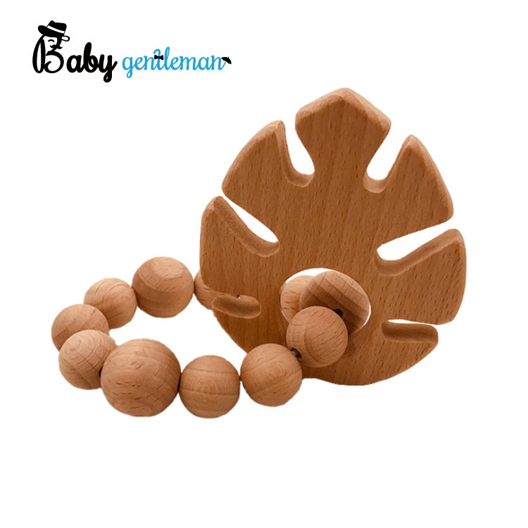 Best Design Fish Shape Wooden Beads Teething Bracelet for Baby Z08189K