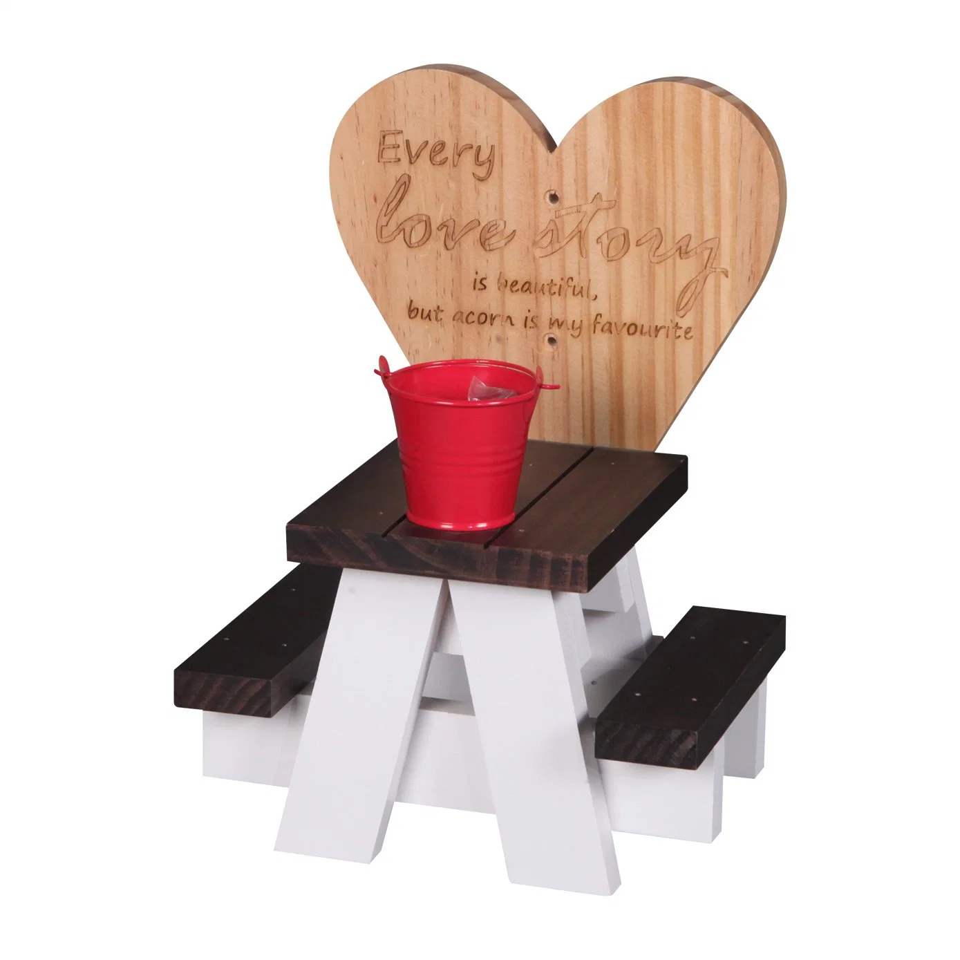 Durable Wooden Squirrel Picnic Table Feeder for Outside