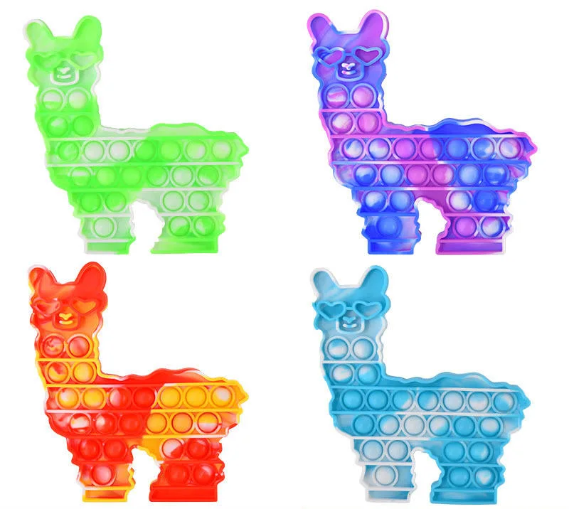 Whatook Pop Fidget llama Toys su llama Pop It silicona Herramientas de Alpaca para niños y adultos