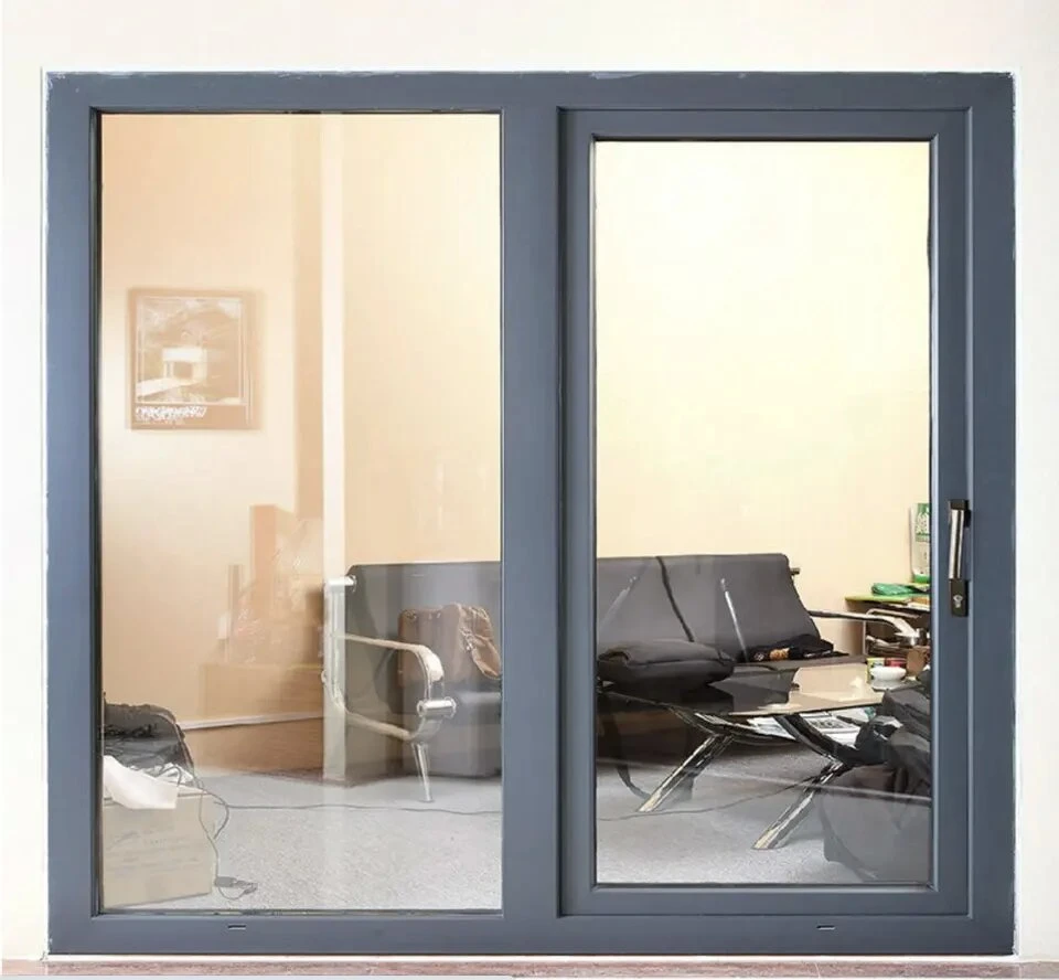 Ventana plegable moderna nuevo diseño de vidrio doble acristalamiento en bastidor de aleación de aluminio blanco