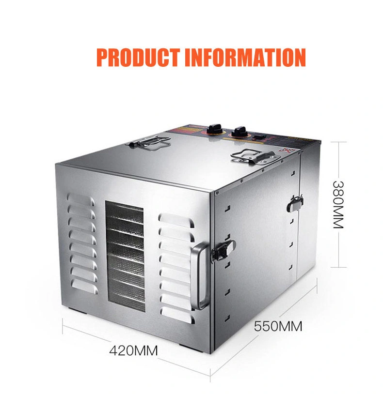 Venta al por mayor caliente Acero inoxidable Secador de alimentos deshidratador secado de frutas Deshidradores eléctricos/de máquina