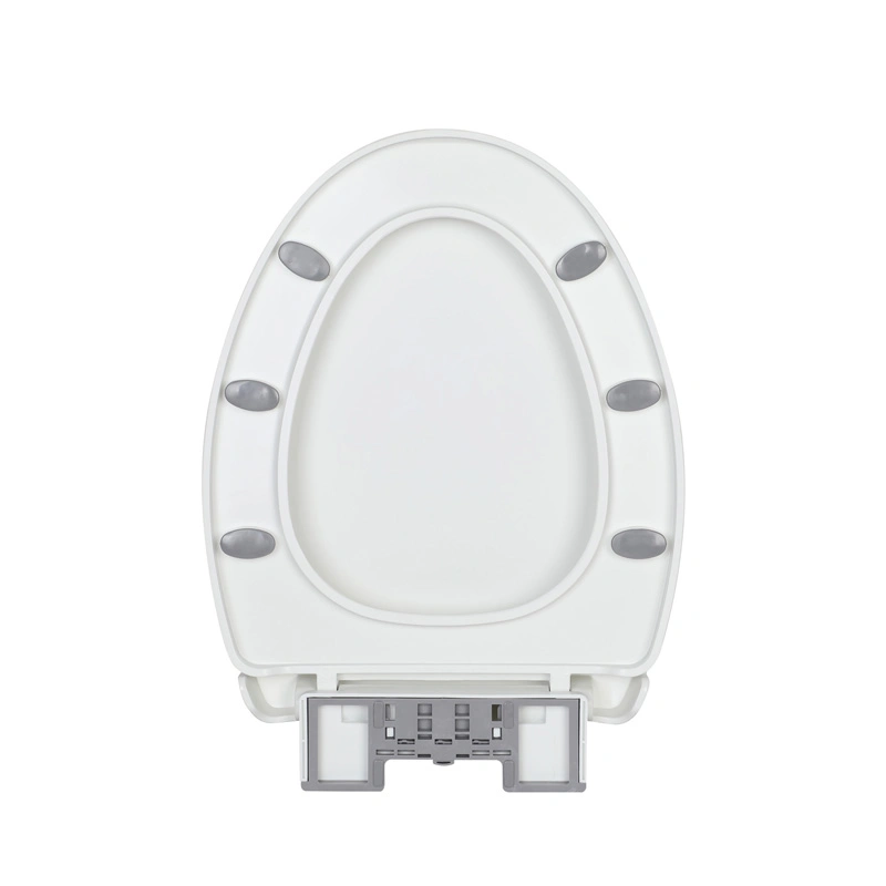 Good Quality V Shape Soft Close Plastic Toilet Seat Cover Kj-943 for Bathroom with Quick Release Function 6 Bumpers Toilet Lid