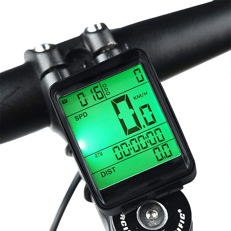 عداد مسافة الدراجة كمبيوتر مزود بدراجة مزودة بشاشة LCD رقمية ساعة الإيقاف
