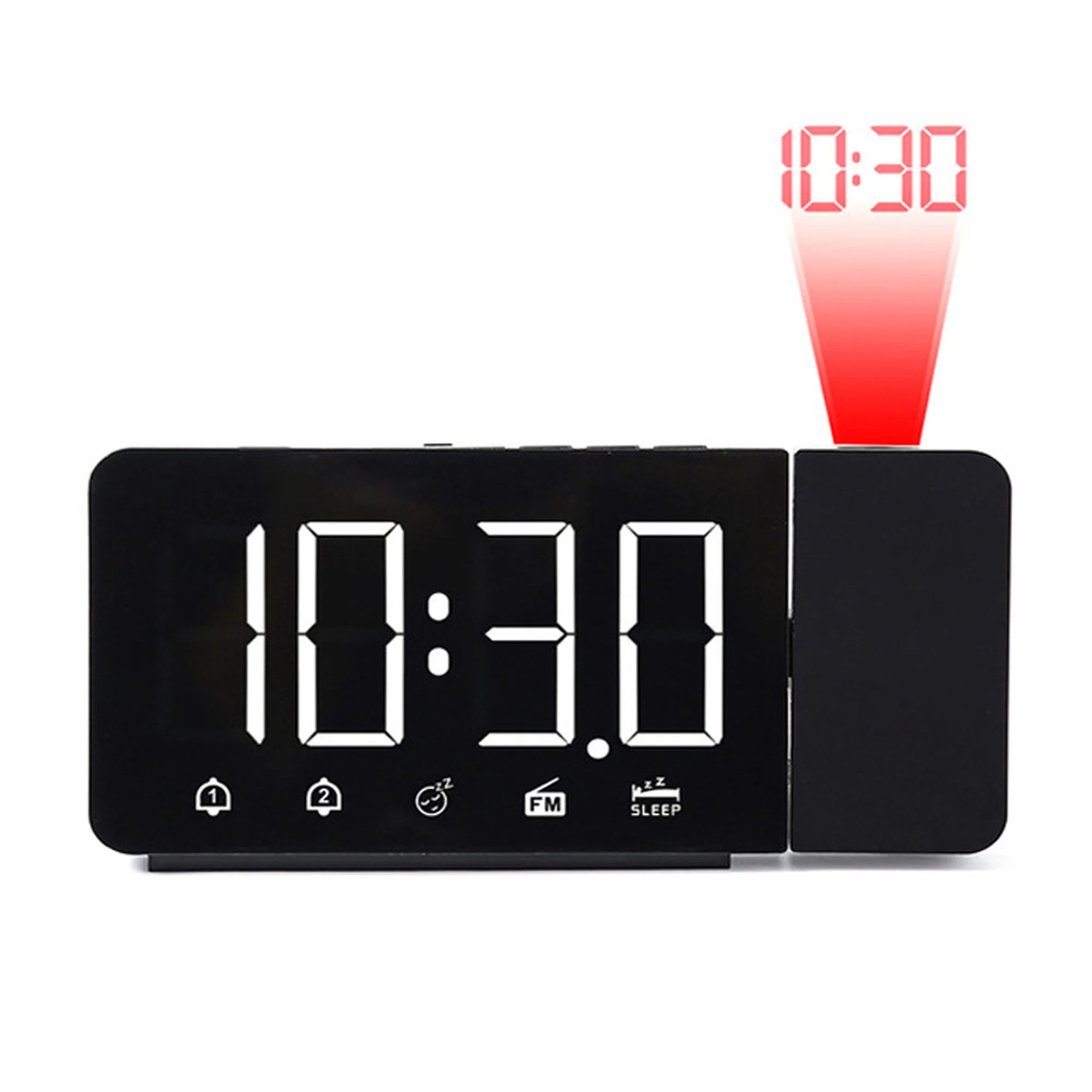 Bedroom Large LED Alarm Clock with Projection on Ceiling Wall Digital Projection Alarm Clock