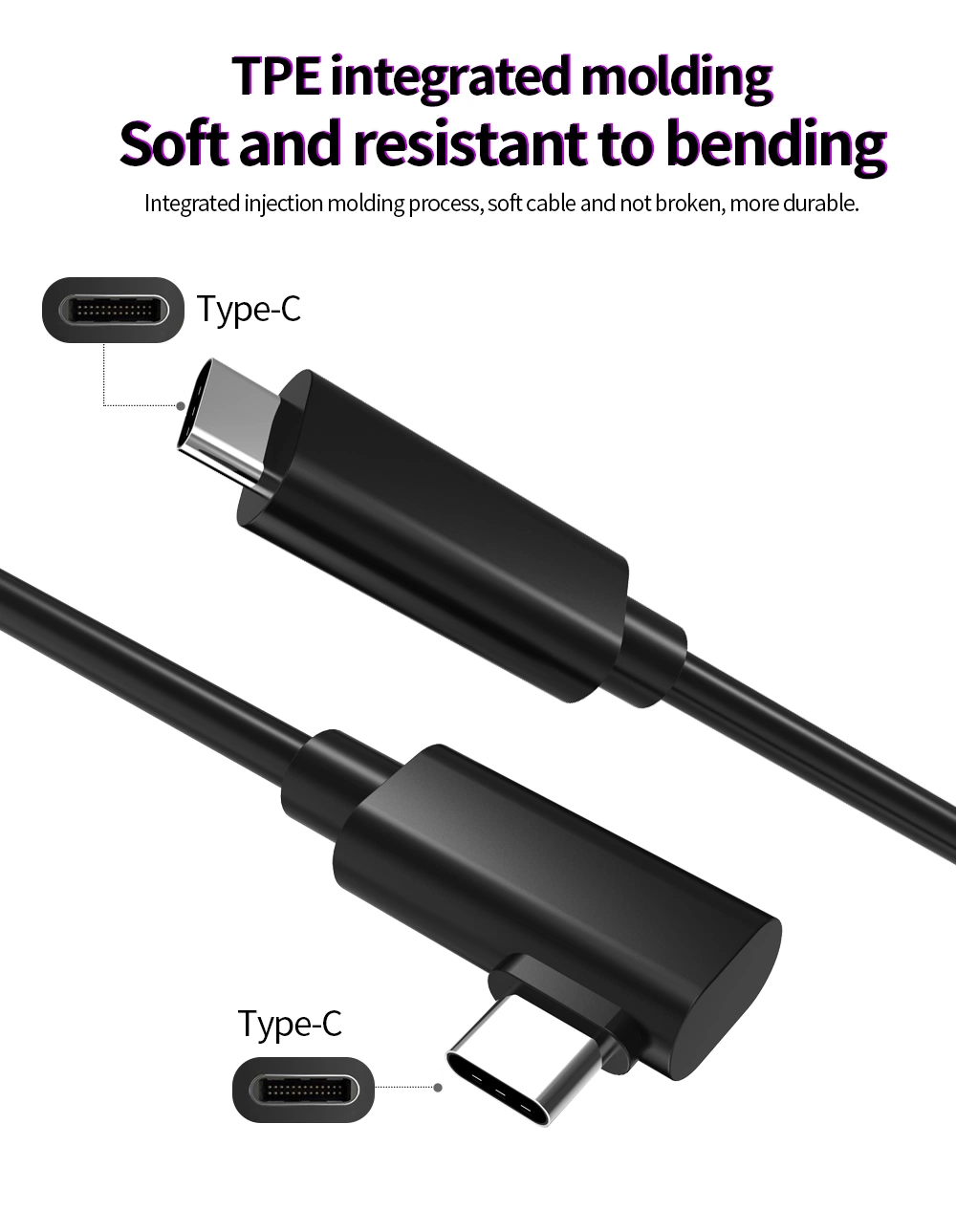 سماعة رأس USB C 3.2 الجيل الأول من الجيل الأول من الجيل الثالث من الجيل الثالث من الجيل الثالث بطول 16 قدمًا/5 أمتار كبل نقل بيانات بسرعة 5 جيجابت في الثانية و3 أمبير قابل للشحن السريع كمبيوتر ألعاب ارتباط Oculus Quest