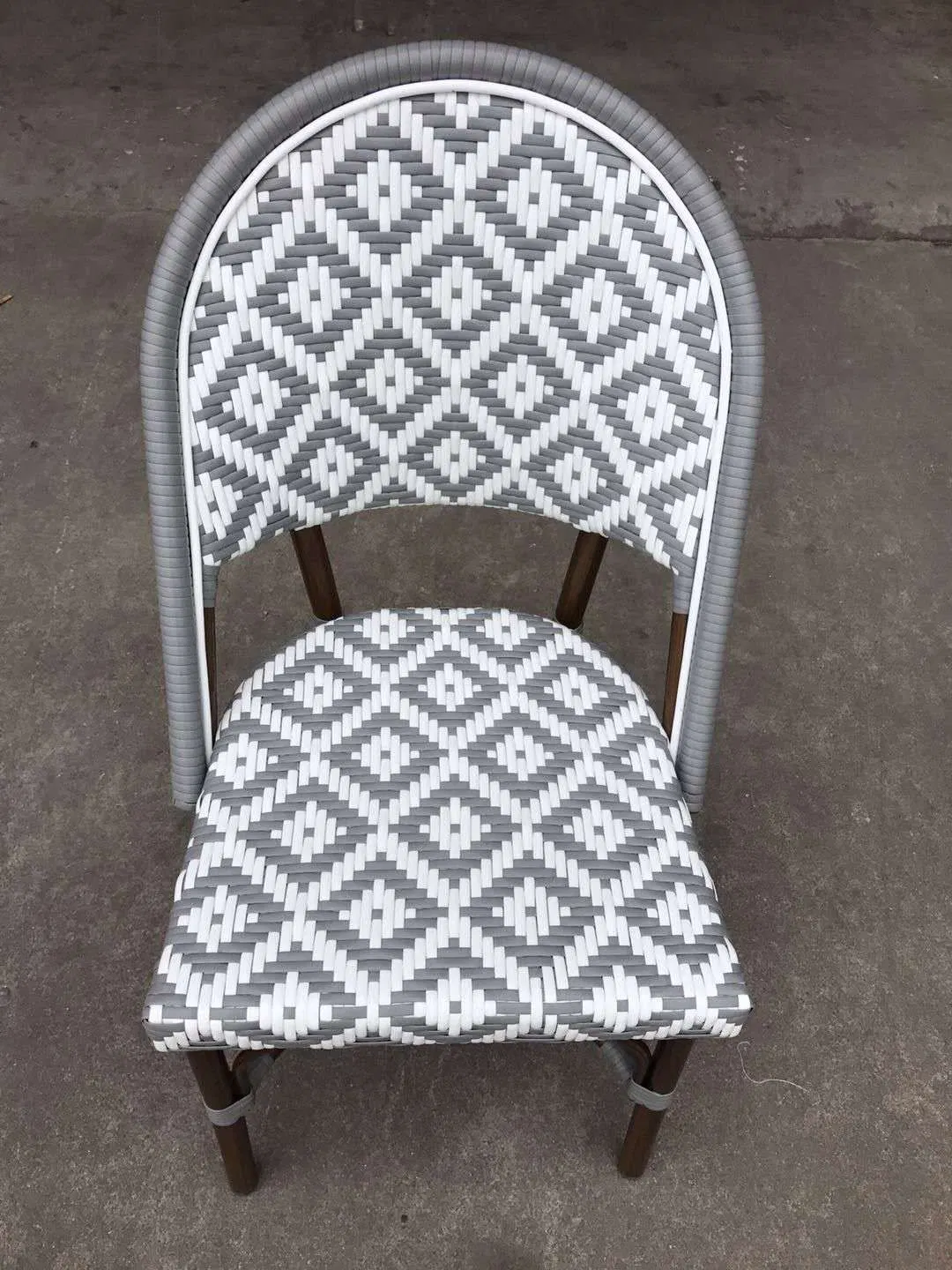 Móveis de jardim descoberto Cast Alulminium plástico Rattan Wicker Dining Chai