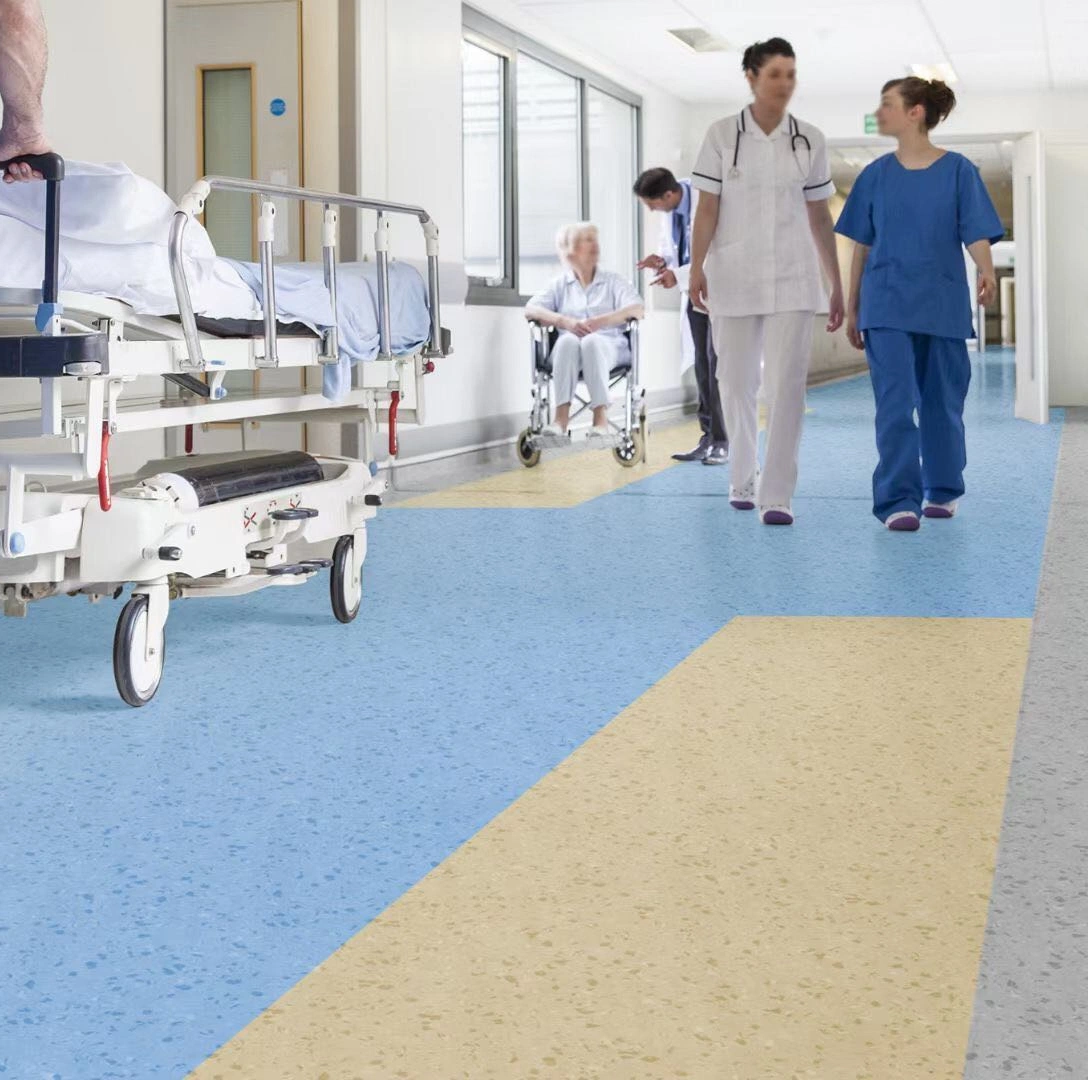 Anti-Slip Anti-Static Resistant Commercial Hospital Homogeneous ESD PVC Vinyl Roll Flooring