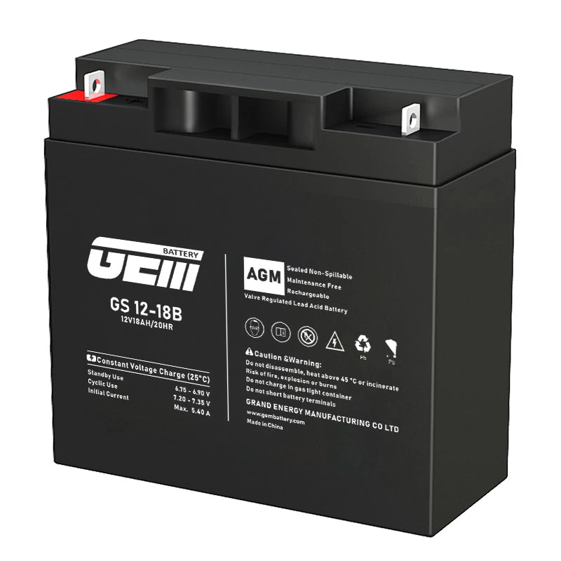 GEM Série GS de la batterie AGM prix d'usine acide 12V 18Ah Batterie rechargeable de gel de l'énergie solaire