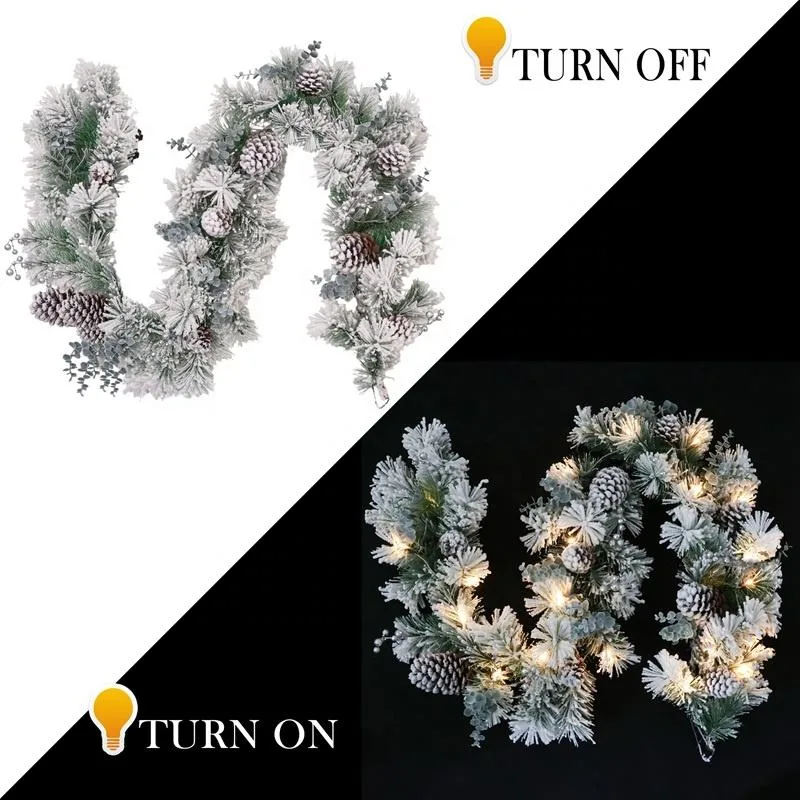 Hot Sale 6 Feets Door Christmas Wreath Decor with LED Light