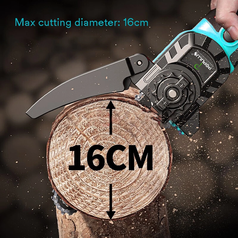 Populus Portable Chain Saws Cordless Mini 20V Rechargeable Electric Chain Saw Power Saw Mini Lithium Battery Chainsaw for Iragi Market