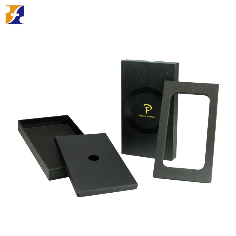 Factory Custom Lid and Base Paper Box Packaging Electronic Products Portable Charger Mobile Phone Case with EVA Foam