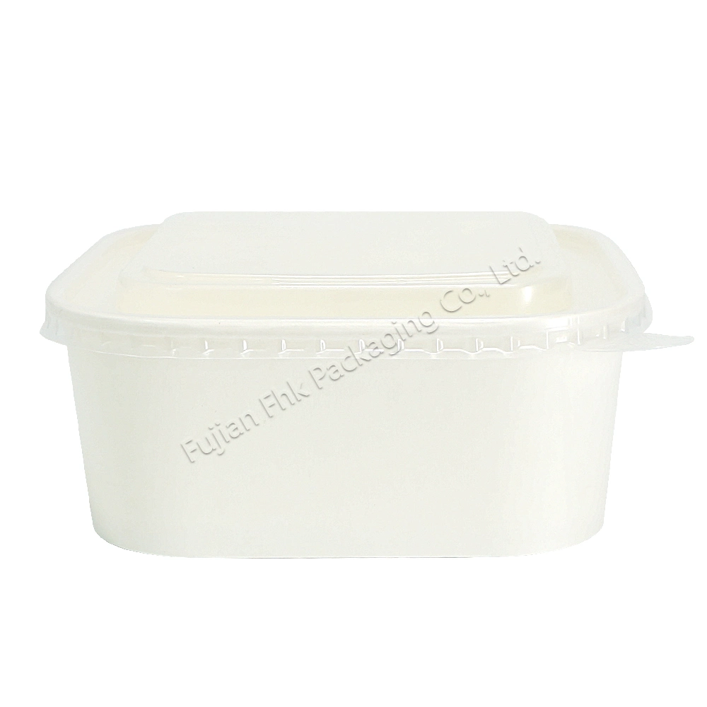 1250 ml Brown Libro Blanco de Envasado de Alimentos Ensaladera desechables Fiambrera