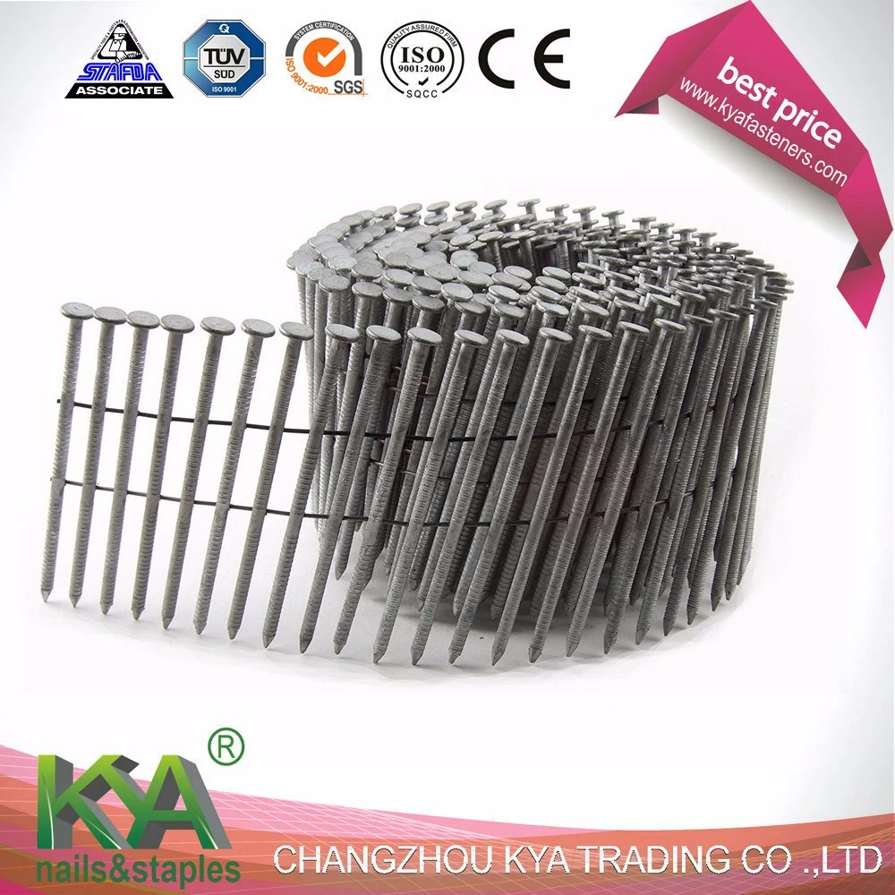 15 Degree Hot DIP Zinc Smooth Shank Wire Collated Coil Nails