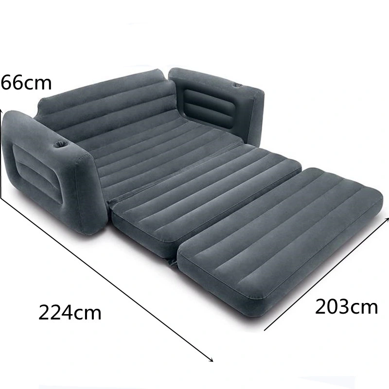 2-in-1 Inflatable Flocking Sofa Living Room Sofa-Bed Pull-out Inflatable Bed