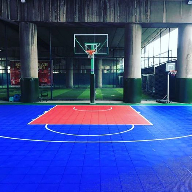 Material Sport Temporary Outdoor Grid Flooring Tennis Court PP Interlock Tile Plastic Vinyl Flooring Graphic Design Simple Color